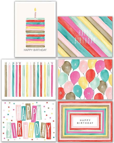 Watercolor Bulk Birthday Cards Assortment – 48pc Bulk Happy Birthday Card  with Envelopes Box Set – Assorted Blank Birthday Cards for Women, Men, and  Kids in a Boxed Card Pack